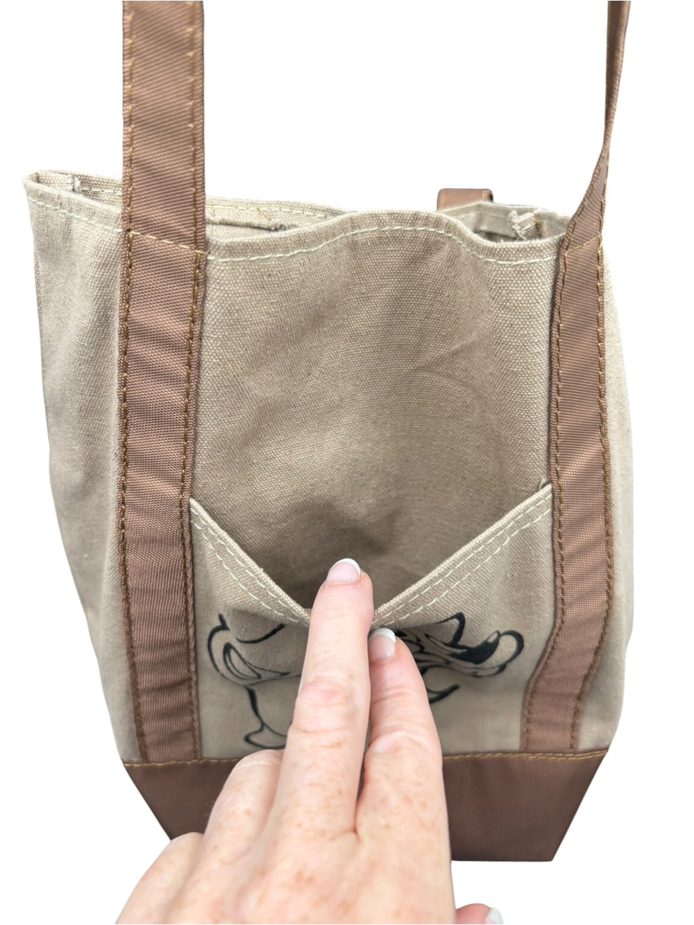 Buc-ee’s Beaver Canvas Tote Bag Tan Brown Reusable Shopping Shoulder Bag - Picture 6 of 7